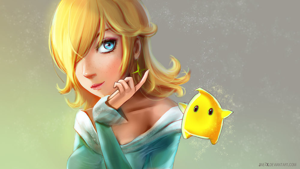 Обои для рабочего стола Принцесса Rosalina / Розалина из игры Super Mario Galaxy, by JaezX