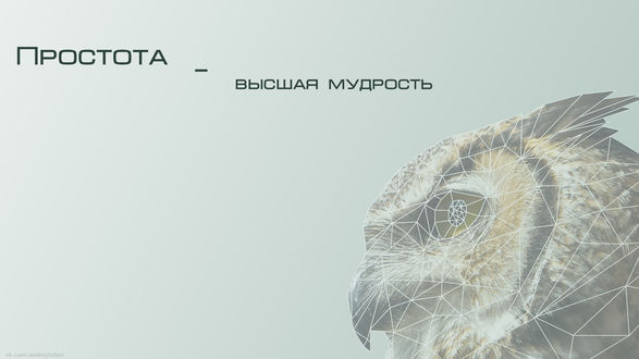 Обои на рабочий стол Геометрическая сова в профиль (Простота - высшая мудрость)