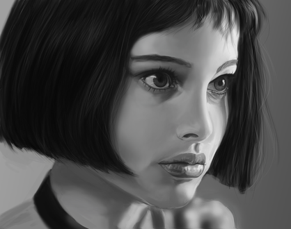 Обои на рабочий стол Natalie Portman / Натали Портман в роли Матильды Ландо / Mathilda Lando, героини фильма Leon / Леон, by delky