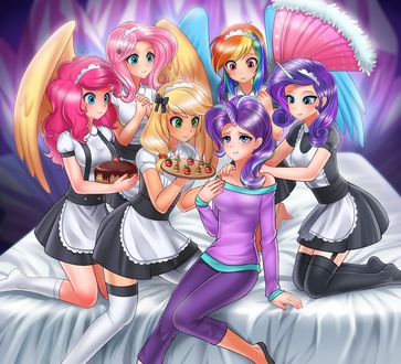 Обои на рабочий стол Хуманизированные главные героини мультсериала My Little Pony: Friendship Is Magic / Дружба – это чудо