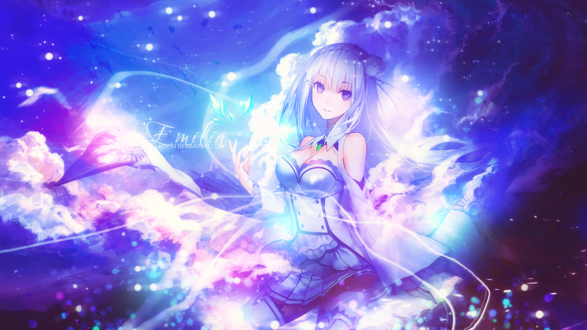 Обои на рабочий стол Emilia / Эмилия из аниме Re: Life in a different world from zero / ReZero / Жизнь в альтернативном мире с нуля, by Say0chi