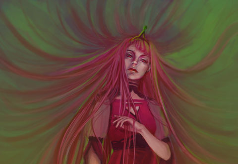 Обои на рабочий стол Princess Bubblegum / Принцесса Бубульгум из мультсериала Время приключений / Adventure Time