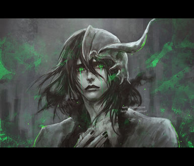 Обои на рабочий стол Улькиорра Шиффер / Ulquiorra Shiffer из аниме Блич / Bleach, by NanFe