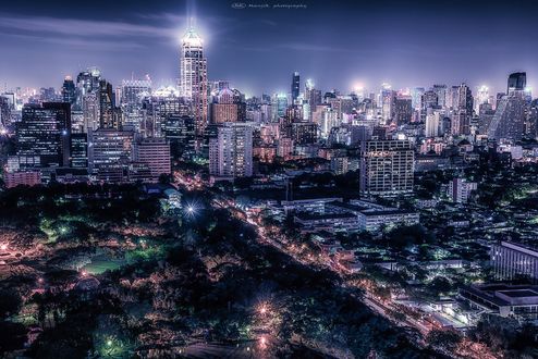 Обои на рабочий стол Сияющий Bangkok / Бангкок, фотограф Manjik photography