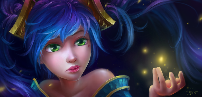 Обои на рабочий стол Сона / Sona из игры League of Legends / Лига Легенд