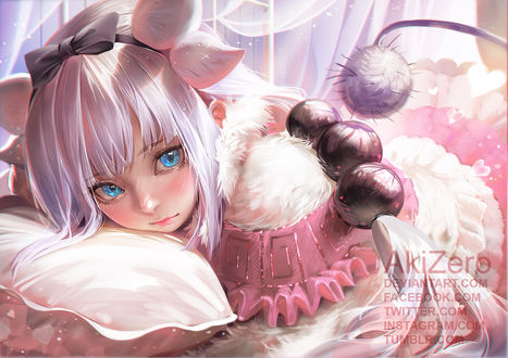 Обои на рабочий стол Канна Камуи / Kanna Kamui из аниме Дракон-горничная Кобаяши / Kobayashi-san Chi no Maid Dragon, by AkiZero1510