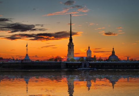 Обои на рабочий стол Набережная Невы, Петропавловская крепость, Санкт-Петербург