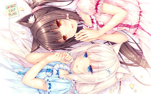 Обои на рабочий стол Vanilla & Chocolate / Ваниль и Шоколад из визуальной новеллы Кошачий Рай / Neko Paradise (Sayori fan club)