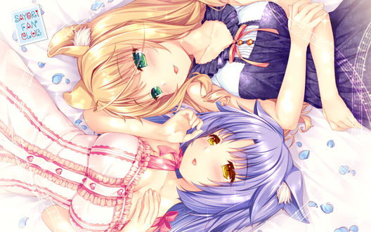 Обои на рабочий стол Cinnamon & Maple / Корица и Клен из визуальной новеллы Кошачий Рай / Neko Paradise (Sayori fan club)