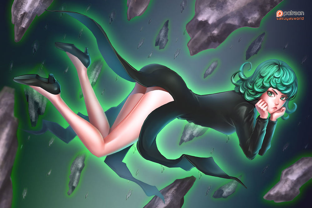 Обои для рабочего стола Торнадо / Tatsumaki из аниме Ванпанчмен / One Punch Man, by sakuyasworld