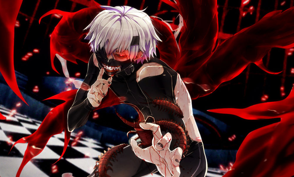Обои для рабочего стола Канеки Кен / Kaneki Ken из аниме Tokyo Ghoul / Токийский Гуль, by 34Kai