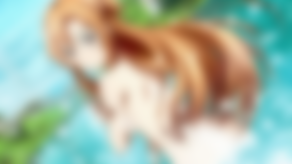 Обои для рабочего стола Обнаженная Асуна Юуки / Yuuki Asuna из аниме Sword Art Online / Мастера Меча Онлайн замечена купающейся в реке