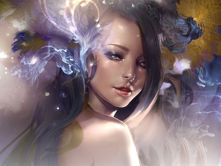 Обои на рабочий стол Девушка с томными глазами, by Kyrie0201