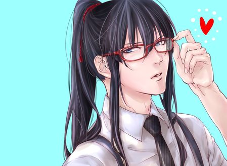 Обои на рабочий стол Kanda Yu / Канда Юу в очках из аниме Ди Грей - Мен / D. Gray-man