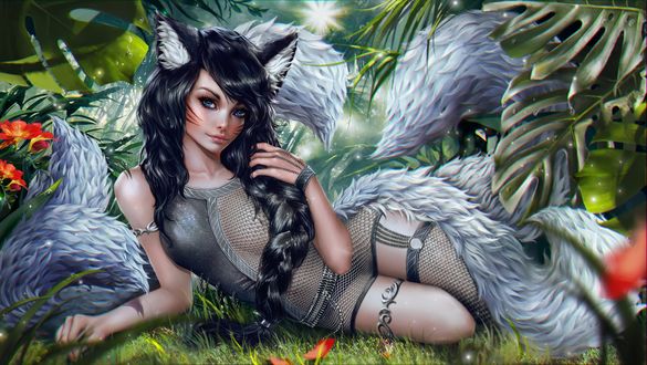 Обои на рабочий стол Ари / Ahri из игры Лига Легенд / League of Legends