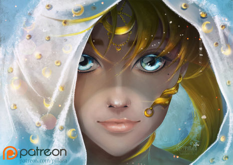 Обои на рабочий стол Princess Serenity / Принцесса Серенити / Usagi Tsukino / Усаги Цукино из аниме Сейлор Мун / Sailor Moon, by Pillara