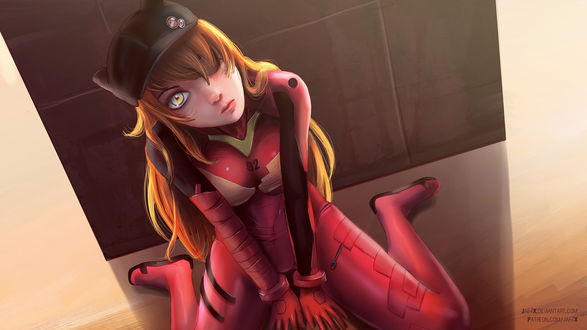 Обои на рабочий стол Сорью Аска Лэнгли / Asuka Langley Soryu из аниме Евангелион / Evangelion, by JaezX