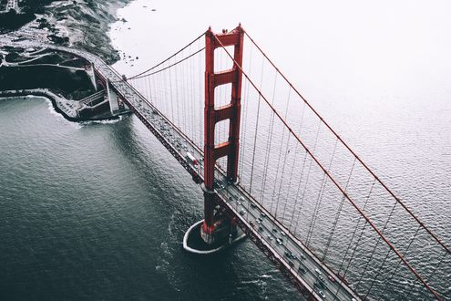 Обои на рабочий стол Мост Золотые ворота / Golden Gate Bridge в Сан-Франциско / San Francisco, США / USA