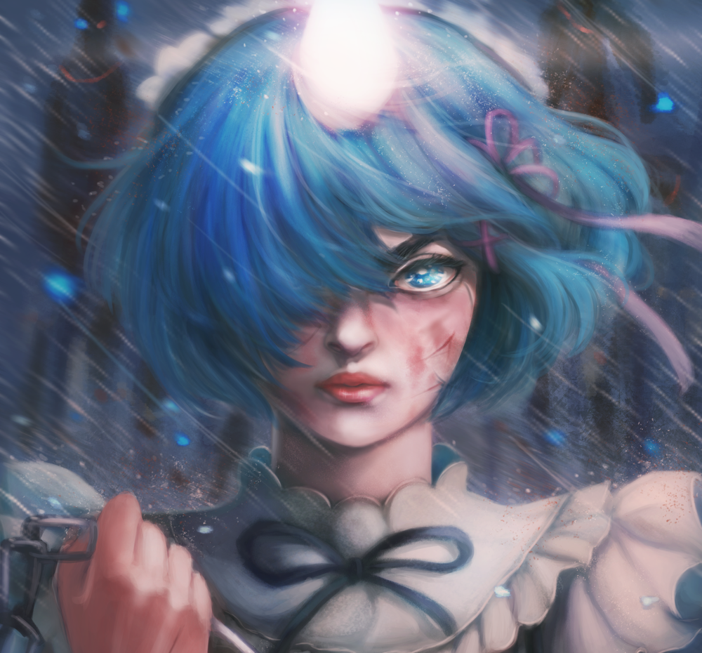 Обои для рабочего стола Rem / Рем из аниме Re: Zero kara Hajimeru Isekai Seikatsu / Re: Жизнь в альтернативном мире с нуля, by minnhsg