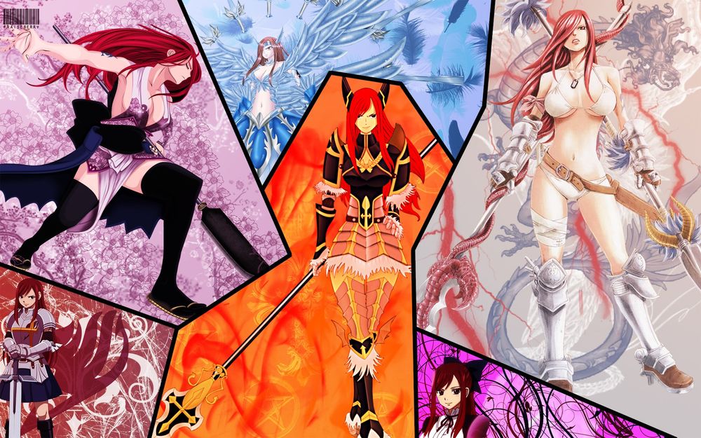 Обои для рабочего стола Эльза Скарлет / Erza Scarlet из аниме Хвост феи / Fairy tail