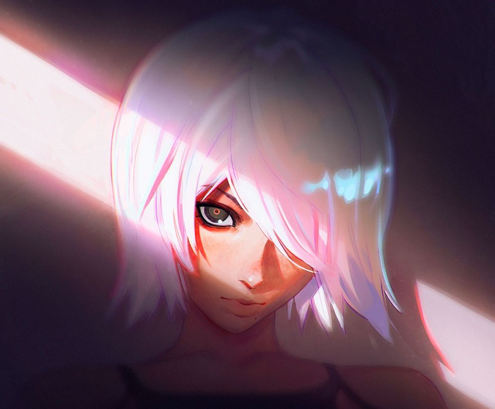 Обои для рабочего стола Белокурая девушка, by Kuvshinov Ilya