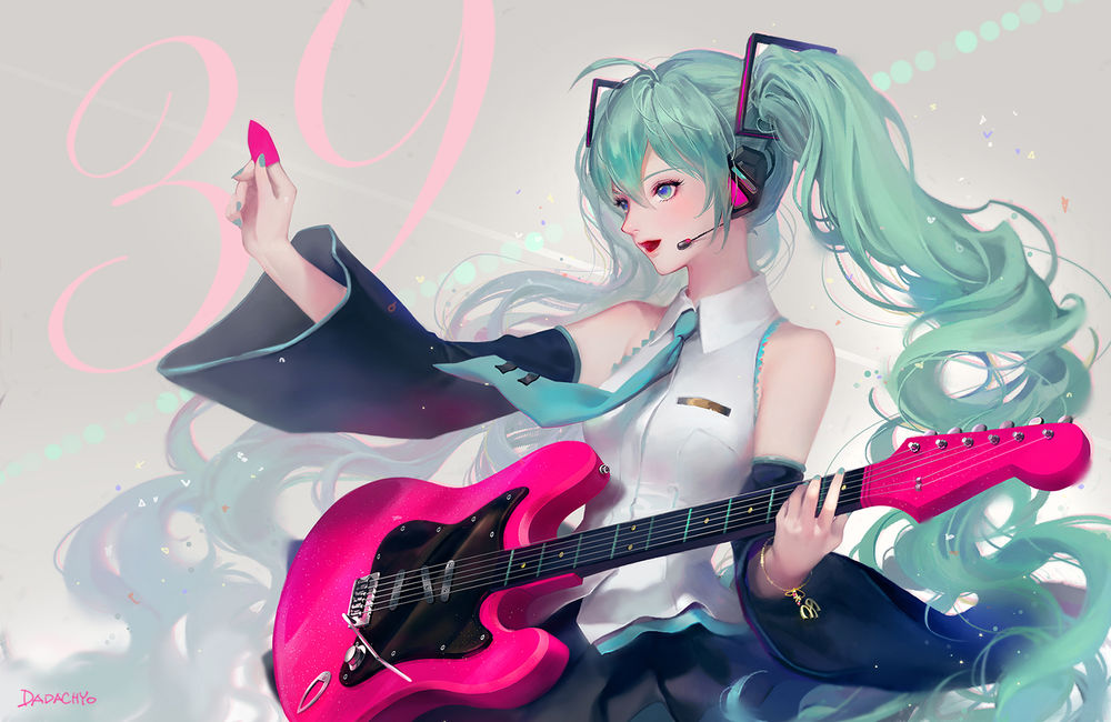 Обои для рабочего стола Вокалоид Мику Хацунэ / Hatsune Miku, автор Dadachyo