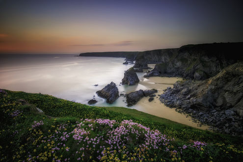 Обои на рабочий стол Работа Bedruthan Sunset / Бедруганский закат от фотографа Andi Campbell-Jones