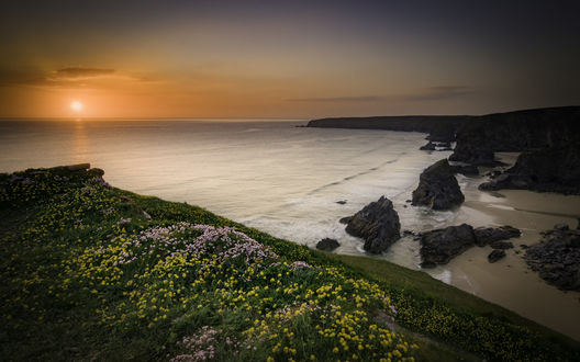 Обои на рабочий стол Работа Bedruthan Sunset / Бедруганский закат от фотографа Andi Campbell-Jones