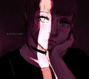 Обои на рабочий стол Девушка в очках, by Katoline
