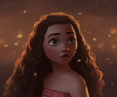 Обои на рабочий стол Моана Ваялики / Moana Waialiki из мультфильма Моана / Moana, by natalico