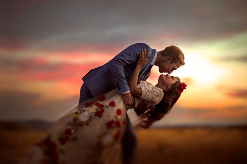 Обои на рабочий стол Влюбленные Melissa & Ben, фотограф Jessica Drossin