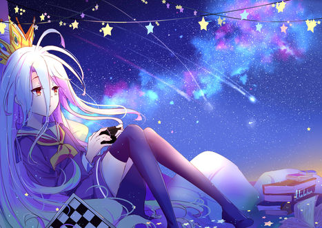 Обои на рабочий стол Сиро / Shiro из аниме Нет игры — нет жизни / No Game No Life, by lluluchwan
