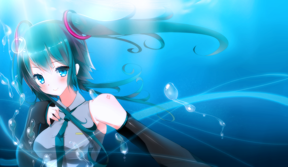 Обои для рабочего стола Vocaloid Hatsune Miku / Вокалоид Хатсуне Мику, by AoiKen