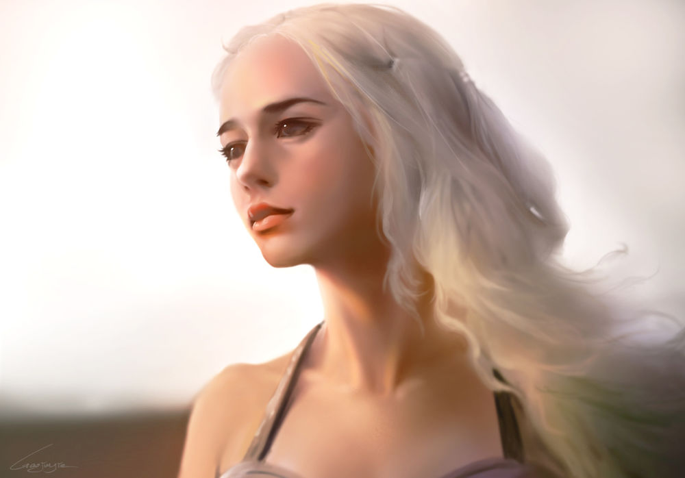 Обои для рабочего стола Портрет Daenerys Targaryen / Дейенерис Таргариен, сериал Игра престолов / Game of Thrones