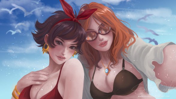 Обои на рабочий стол Josie and Katarina из игры TEKKEN 7, by Felilith
