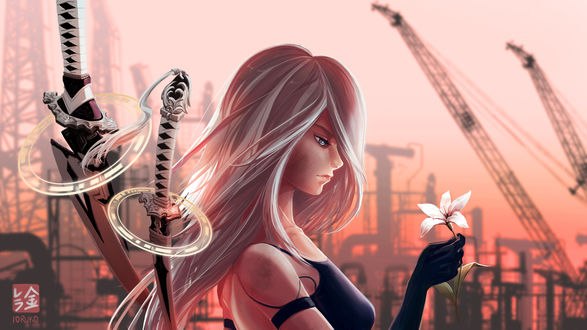 Обои на рабочий стол YoRHa тип A № 2 из игры NieR: Automata, by Ioruko