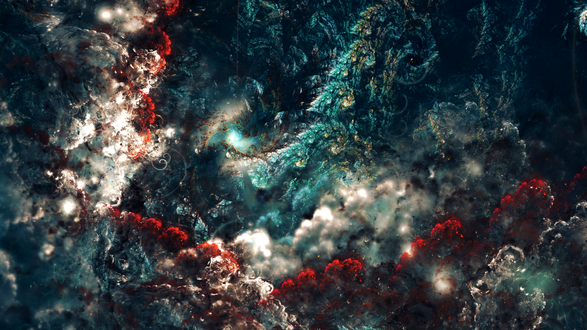 Обои на рабочий стол Nebula in the sea / Туманность в море, by Esherymack