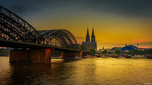 Обои на рабочий стол Мост к Кельнскому собору, Германия / Germany, фотограф Mike