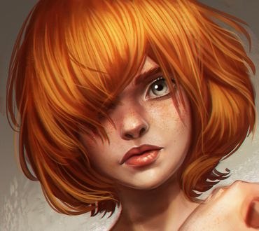 Обои на рабочий стол Девушка с рыжими волосами, by victter-le-fou