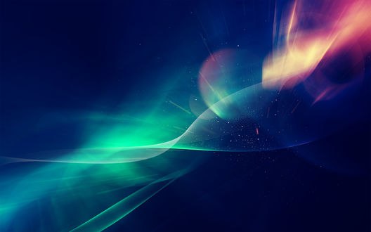 Обои на рабочий стол Мистическое сияние на синем фоне