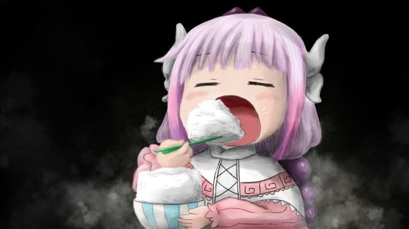 Обои на рабочий стол Канна Камуи / Kanna Kamui из аниме Дракон-горничная Кобаяши / Kobayashi-san Chi no Maid Dragon, by soupsane