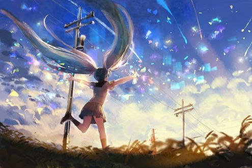 Обои на рабочий стол Vocaloid Hatsune Miku / Вокалоид Хатсунэ Мику, by sishenfan