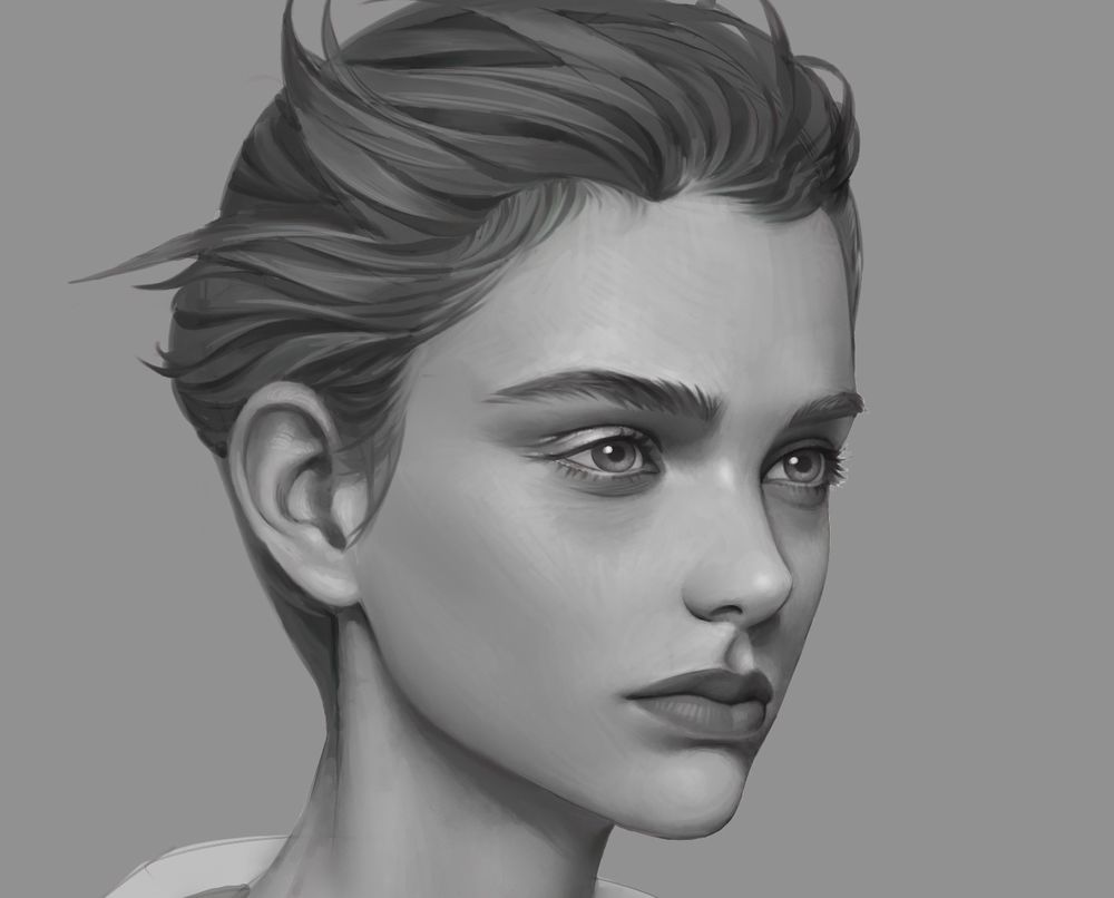Обои для рабочего стола Девушка с целеустремленным взглядом, by Bai yuanxin
