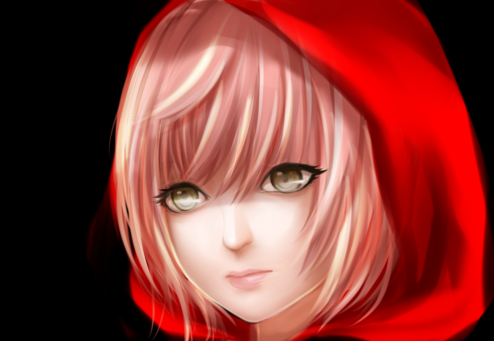 Обои для рабочего стола Девушка в красном платке, by sammihisame