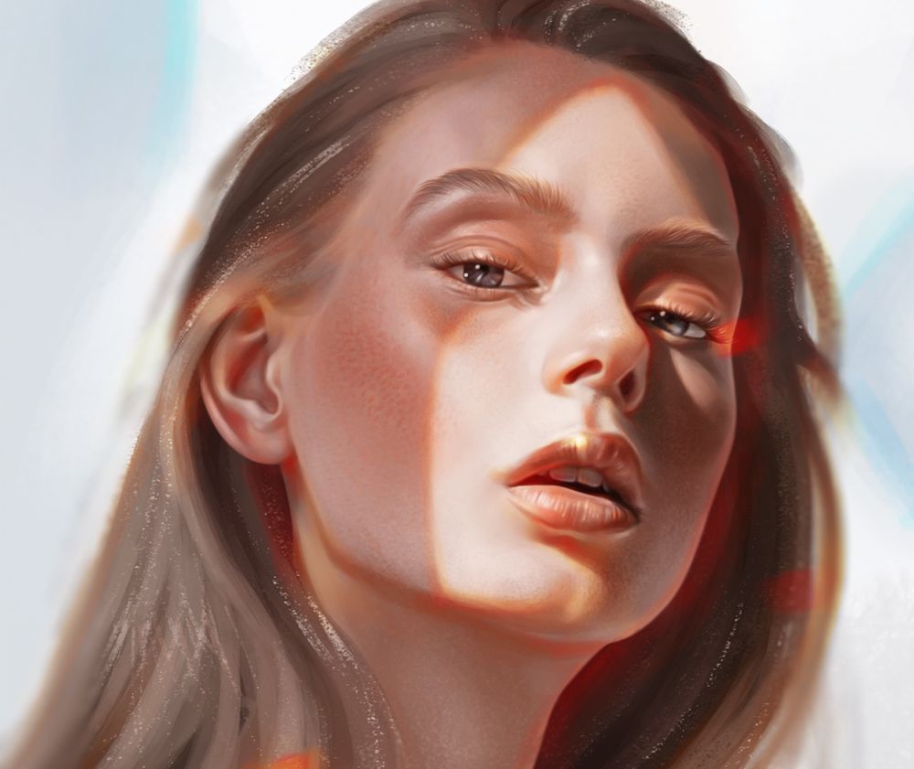 Обои для рабочего стола Девушка с длинными волосами, by Loy Baldon