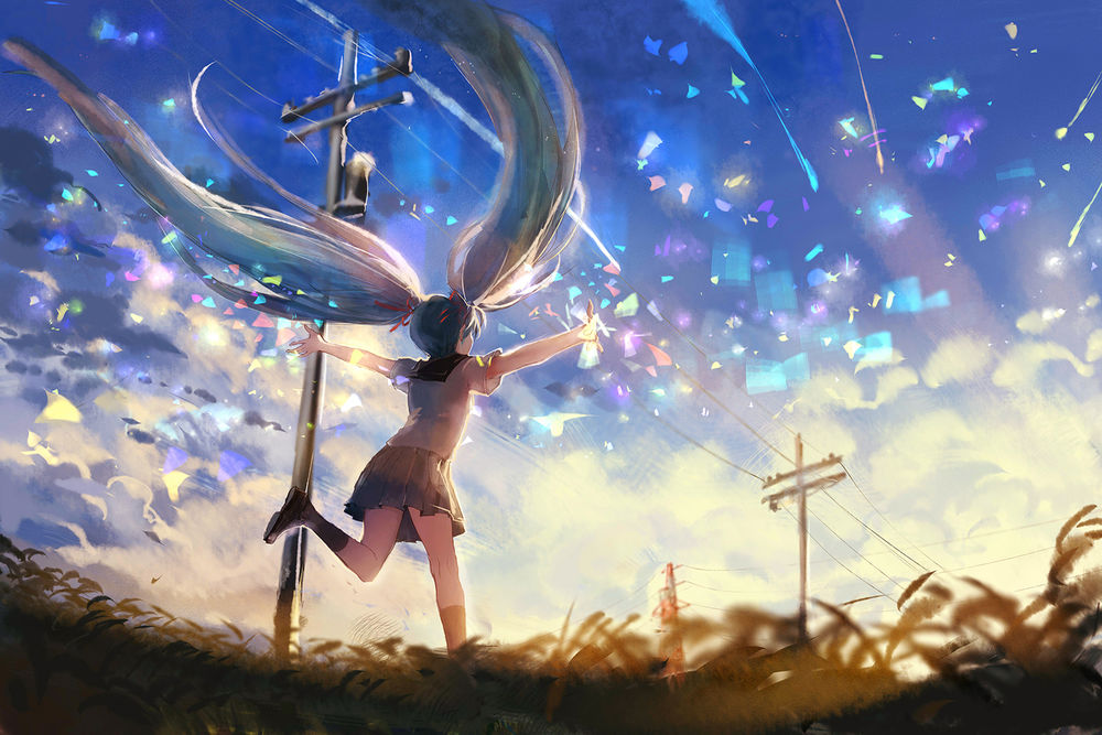 Обои для рабочего стола Vocaloid Hatsune Miku / Вокалоид Хатсунэ Мику, by sishenfan