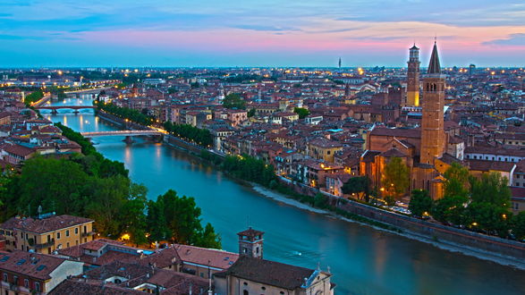 Обои на рабочий стол Город Верона / Verona, Италия / Italy
