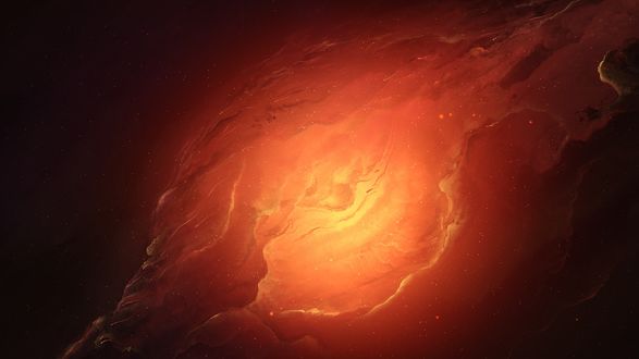 Обои на рабочий стол Огненная космическая туманность, работа под названием Cosmic Eye / космический глаз, by Starkiteckt