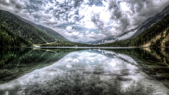 Обои на рабочий стол Озеро у сопок, HDR обработка, by eberhard grossgasteiger