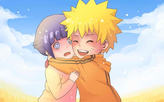 Обои на рабочий стол Наруто и Hinata Hyuga / Хината Хьюга в детстве из аниме Наруто / Naruto